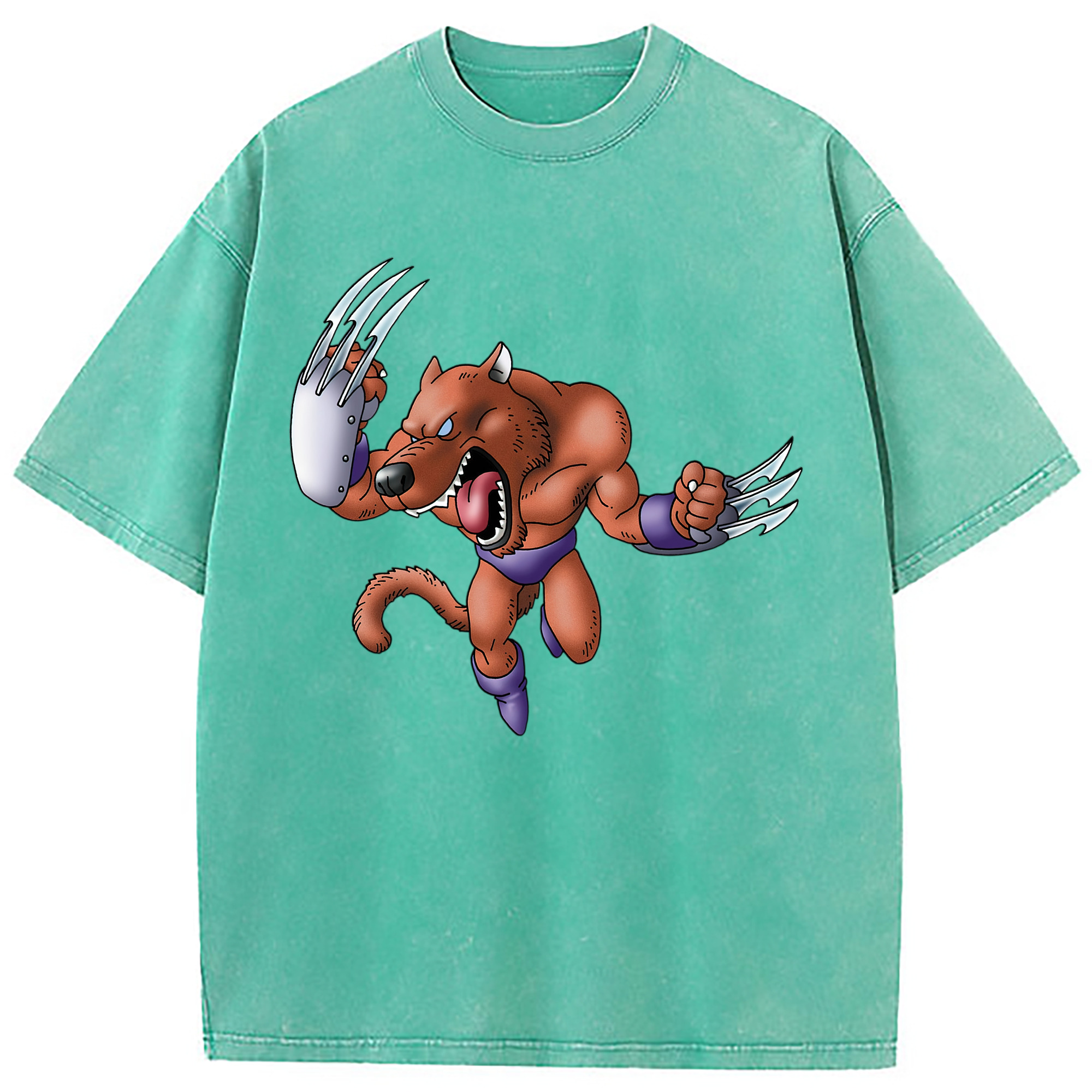 （画像用） ドラゴンクエスト Doragon Kuesuto Dragon Quest 綿100% ヴィンテージ風 半袖Tシャツ（フロントプリント）